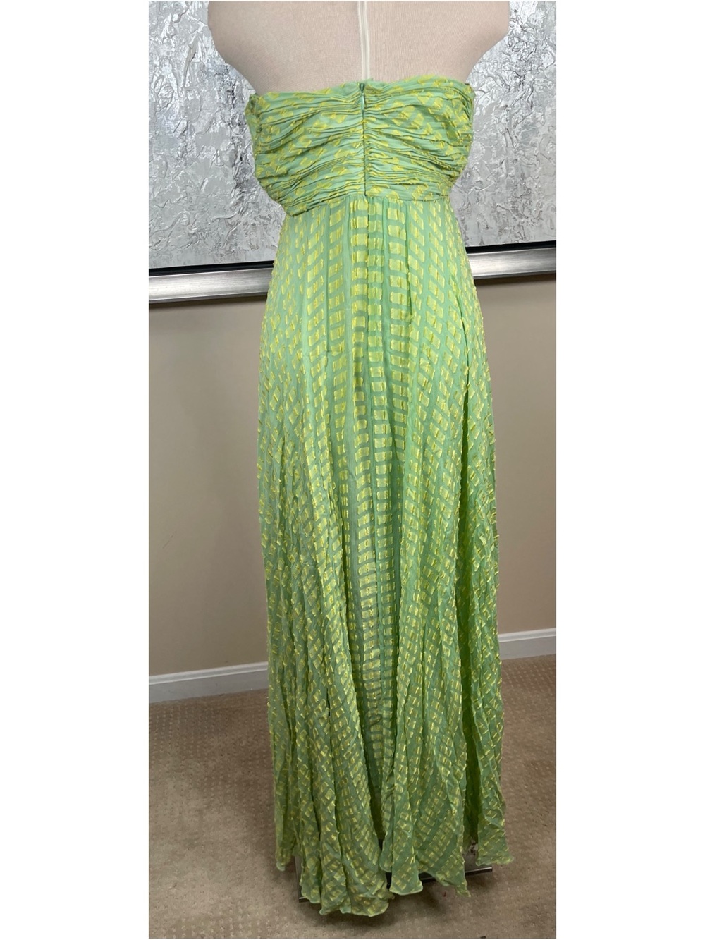 ALEXIS Elea Strapless Printed Pleated Chiffon Knot Maxi Dress Size XL - Picture 7 of 9
